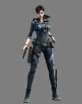  1girl 3d absurdres belt boots capcom gun highres jill_valentine knife official_art resident_evil resident_evil_revelations solo weapon 