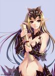  bare_shoulders blonde_hair breasts cleavage elf green_eyes long_hair navel pointy_ears scroll simple_background small_breasts smile solo tears warcraft wide_hips windforcelan world_of_warcraft 