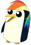 alpha_channel ambiguous_gender avian beak friendship_is_magic gunter hair multi-colored_hair my_little_pony penguin rainbow_dash_(mlp) solo 