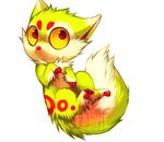  ambiguous_gender canine chibi falvie falvie_(character) fionbri fur green_fur mammal red_eyes solo 