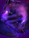  ambiguous_gender canine falvie magic mammal night purple_theme stars wings wolf 