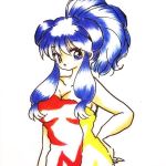  1girl blue_hair double_bun ranma_1/2 shampoo_(ranma_1/2) tagme 