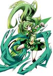  bike_shorts bow bowtie brooch cure_march full_body green green_eyes green_hair green_shorts green_skirt jewelry long_hair magical_girl midorikawa_nao o5o3 ponytail precure serious shoes shorts shorts_under_skirt skirt smile_precure! solo tri_tails white_background wind 