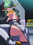  1girl ass blush breasts chelsea gloves green_hair highres large_breasts nipples phantasy_star phantasy_star_universe pussy sideboob solo thighhighs thighs uncensored 