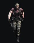  1boy absurdres belt black_shirt camouflage capcom full_body gloves gun highres jack_krauser male male_focus muscle official_art resident_evil resident_evil_darkside_chronicles shirt simple_background solo walking watch weapon wristwatch 