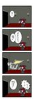  4koma ascot black_wings brick_wall candle check_translation comic dora_ita flying_sweatdrops hand_to_own_mouth head_wings highres koakuma long_hair open_mouth red_hair skirt solo surprised sweat sweatdrop touhou translated translation_request wings 