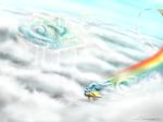 city cloud clouds cloudsdale crown detailed_background equine female feral fireworks flying friendship_is_magic hair huussii inverted jewelry looking_at_viewer mammal mouth multi-colored_hair my_little_pony open open_mouth pegasus purple_eyes rainbow rainbow_dash_(mlp) rainbow_hair solo water waterfall wings 