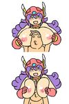  artist_request breasts dragon_quest huge_breasts lowres nipples pixel_art sequential soldier_(dq3) yumurama 