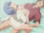  1boy 1girl animated animated_gif aqua_eyes ass bed bedroom blue_hair blush bottomless breast_grab breasts cowgirl_position discode girl_on_top grabbing hetero izumi_kyouka moaning open_clothes open_shirt riding schoolgirl sex shirt short_hair straddle straddling thigh thigh_grab thighs uncensored vaginal 