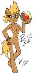  anthrofied atryl beach_ball beach_ball_(character) breasts brown_eyes cutie_mark ear_piercing equine female friendship_is_magic horse mammal my_little_pony nipples nude original_character piercing plain_background pony pussy small_breasts solo white_background 