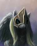  armor blonde_hair cutie_mark derpy_hooves_(mlp) equine feather female feral friendship_is_magic hair horse mammal my_little_pony pegasus pony raikoh-illust raikoh14 simple_background solo wings yellow_eyes 
