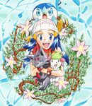  bad_id bad_pixiv_id blue_hair gen_4_pokemon gen_5_pokemon gensei-225 highres hikari_(pokemon) legendary_pokemon long_hair open_mouth piplup pokemon pokemon_(anime) pokemon_(creature) poketch scarf shaymin watch wristwatch zorua 