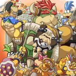  &hearts; &lt;3 1girl 6+boys 8boys anthro ball big_lips bow bowser bowser_jr. bracelet brick brick_wall claws coffee collar crying cup daughter english_text eyes_closed family fan father father_and_daughter father_and_son female hair horn horns iggy iggy_koopa jewelry koopa koopaling koopalings larry larry_koopa lemmy lemmy_koopa lips lizard ludwig ludwig_von_koopa male mario_(series) mario_bros masa_(bowser) masabowser morton morton_koopa_jr morton_koopa_jr. mug multiple_boys newspaper nintendo no_humans overweight parent paws plain_background prince reptile ribbons ring rope roy roy_koopa royalty scalie shell siblings smile son spikes super_mario_bros. tears teeth text turtle video_games wall wendy wendy_o._koopa wendy_o_koopa 