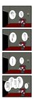  4koma ascot black_wings brick_wall candle check_translation comic dora_ita flying_sweatdrops hand_to_own_mouth head_wings highres koakuma long_hair open_mouth red_hair skirt solo sweat sweatdrop touhou translated translation_request wings 
