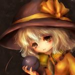  amanojaku bad_id bad_pixiv_id black_background blood bloody_tears brown_eyes empty_eyes eyeball hat highres komeiji_koishi open_mouth short_hair silver_hair simple_background solo third_eye touhou 