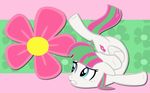  abstract_background bent blossomforth_(mlp) blue_eyes cutie_mark equine eyelashes female feral flower freckles friendship_is_magic frown hair hooves mammal my_little_pony pegasus pink_background plain_background simple_background solo stretching teeth two_tone_hair white_body wings 