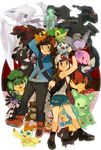  2boys bad_id bad_pixiv_id baseball_cap blitzle brown_hair copyright_name darumaka drilbur full_body gen_5_pokemon gothitelle green_hair hat long_hair minccino multiple_boys munna n_(pokemon) oshawott panpour pansage pansear patrat pidove pokemon pokemon_(creature) pokemon_(game) pokemon_bw ponytail reshiram reuniclus short_hair snivy tepig tetsu_(teppei) touko_(pokemon) touya_(pokemon) victini woobat wristband zekrom zoroark zorua 