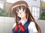  blue_eyes brown_hair mizuno_ryoko school_uniform tsuki_possession zyx 