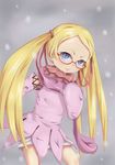  1girl blonde_hair blue_eyes detached_sleeves glasses niche_(tegami_bachi) scarf tegami_bachi twintails 