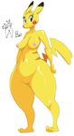  anthro breasts female looking_at_viewer mammal nintendo nipples nude pikachu plain_background pok&#233;mon pok&#233;morph pok&eacute;mon pok&eacute;morph rodent solo standing sunibee sunnysoda thighs video_games wide_hips 