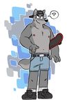  backwards_baseball_cap canine hat male mammal nipples skateboard solo topless vasuki wolf 