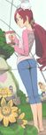  akinbo_(hyouka_fuyou) ass bad_id bad_pixiv_id barefoot capri_pants chypre_(heartcatch_precure!) coffret_(heartcatch_precure!) coupe denim flower garden grass hanasaki_tsubomi heartcatch_precure! highres jeans kurumi_erika long_hair multiple_girls myoudouin_itsuki pants potpourri_(heartcatch_precure!) precure red_eyes red_hair tsukikage_yuri twintails wedgie 