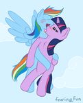  blush butt equine fearingfun female feral friendship_is_magic hair horn horse lesbian licking long_hair mammal multi-colored_hair my_little_pony open_mouth pegasus pony purple_eyes rainbow_dash_(mlp) rainbow_hair tongue twilight_sparkle_(mlp) unicorn unicron wing_boner wings 