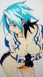  1girl bottomless breasts genderswap jacket multicolored_hair shaman_king short_hair usui_horokeu 