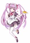  bad_id bad_pixiv_id blush bow food heart kitsuta long_hair maid maid_headdress purple_hair solo sophie_(tales) tales_of_(series) tales_of_graces thighhighs twintails 