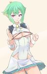 aquarion_(series) aquarion_evol bad_id bad_pixiv_id bh001 breasts cleavage green_hair groin medium_breasts purple_hair revealing_clothes simple_background solo zessica_wong 