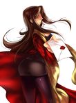  ass bad_id bad_pixiv_id black_hair black_legwear brown_hair cigarette fate/zero fate_(series) genderswap genderswap_(mtf) green_eyes letter long_coat long_hair lord_el-melloi_ii older pantyhose waver_velvet xm3bp6 