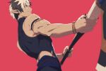 anthro axe back_muscles biceps crimzon_ruze ear_piercing ear_ring elf hololive hololive_en humanoid humanoid_pointy_ears male muscular muscular_anthro muscular_male piercing ring_piercing screetuber solo vtuber