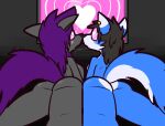 &lt;3 &lt;3_eyes 2023 ambiguous_gender anthro anthro_on_anthro big_breasts black_hair black_inner_ear black_nose blue_body blue_fur blush bodily_fluids breasts butt canid canine canis dipstick_ears director_faustus duo ear_piercing female female/ambiguous fur grey_body grey_fur hair hypnosis hypnotic_eyes lying mammal mattswolf mind_control multicolored_ears on_front open_mouth piercing pink_eyes purple_body purple_fur rear_view saliva saliva_string submissive submissive_ambiguous submissive_anthro submissive_female ultilix white_body white_eyes white_fur wolf