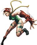  absurdres beret blonde_hair blue_eyes boots braid cammy_white camouflage capcom fingerless_gloves gloves hat highres leotard long_hair muscle official_art simple_background street_fighter street_fighter_x_tekken twin_braids white_background 
