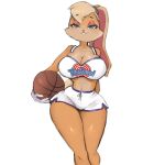 ball basketball_(ball) big_breasts bottomwear breasts cleavage clothed clothing female hi_res lagomorph leporid lola_bunny looney_tunes mammal mishythesheep rabbit shorts smile solo teeth thick_thighs warner_brothers wide_hips