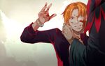  bad_id bad_pixiv_id blood blood_on_face bracelet caster_(fate/zero) fate/zero fate_(series) grey_eyes hand_on_another's_face jewelry male_focus mooffin multiple_boys orange_hair uryuu_ryuunosuke 