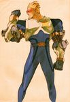  1boy blonde_hair bodysuit boots capcom captain_commando captain_commando_(character) clenched_fist clenched_hand highres male male_focus marvel marvel_vs._capcom marvel_vs._capcom_2 marvel_vs_capcom_2 mavel_vs_capcom short_hair solo star sunglasses 