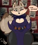 absurd_res anthro breasts canid canine cleavage clothed clothing dreamworks female fox hi_res kung_fu_panda legwear lustmolch_porcus mammal solo tights wide_hips zhen_(kung_fu_panda)