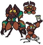 anthro armor_plates arthropod bone exoskeleton female gharug hi_res insect monster_girl_project rust_bug(monster_girl_project) rust_monster solo yellow_eyes