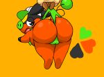  2019 big_butt butt butt_focus clothing dangling disembodied_hand distressed duo feral green_clothing green_nose half-closed_eyes hat looking_back lopearedquentin lopunny male nintendo open_mouth panties pok&eacute;mon pok&eacute;mon_(species) rear_view simple_background snout solo_focus tepig underwear video_games wedgie yellow_background 