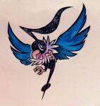 ambiguous_gender avian beak chatot feathered_wings feathers feral generation_4_pokemon nintendo open_mouth open_smile pokemon pokemon_(species) potachi smile solo wings