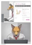 2024 absurd_res anthro biped canid canine clothing digital_media_(artwork) dildo fox fur hi_res male mammal necktie office office_clothing orange_body orange_fur penetrable_sex_toy pngx_(artist) sex_toy shirt solo topwear whiskers white_body white_fur