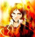  bad_id bad_pixiv_id brown_eyes brown_hair fire male_focus necktie persona persona_2 school_uniform seven_sisters_high_school_uniform sion_world solo suou_tatsuya 