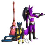  blue_eyes bulge canine couple cynder(character) cynder_(character) feline hammer hunting_horn hybrid juggernaut lapine looking_at_viewer male mammal monster_hunter orange_eyes ouija(artist) ouija(character) ouija_(artist) ouija_(character) panther sakura_recorder video_games wolf 