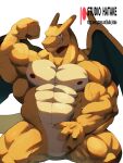 absurd_res anthro charizard generation_1_pokemon hatake hi_res male male/male muscular nintendo pokemon pokemon_(species) solo