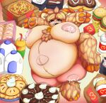 anthro belly big_belly big_breasts blush bodily_fluids bovid breasts breasts_and_teats butt caprine chubby_female dessert digital_media_(artwork) domestic_sheep eating eating_food english_text feeding female food food_fetish food_play fur hair hi_res hooves horn huge_breasts hyper hyper_belly hyper_breasts lactating mammal navel neo_geppetto nipples nude obese obese_anthro obese_female open_mouth overweight overweight_anthro overweight_female pregnant pregnant_female remi_(neo_geppetto) sheep simple_background slightly_chubby smile solo teats text thick_thighs tongue udders weight_gain wide_hips