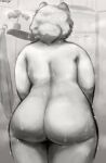 2024 absurd_res anthro big_butt bodily_fluids butt digital_media_(artwork) english_text female generation_1_pokemon hair hi_res huge_butt huge_hips huge_thighs mammal marzuyo mature_female nintendo nude overweight overweight_anthro overweight_female pokemon pokemon_(species) presenting presenting_hindquarters rear_view seductive simple_background slightly_chubby slightly_chubby_female snorlax solo text thick_thighs water watermark wet wet_body wide_hips