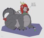 absurd_res collar dragon eyewear glasses hair hi_res implied_transformation macro red_hair scalie size_difference tillie_(wot) transformation western_dragon wings wot
