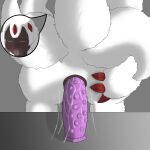 3_claws 5_tails absurd_res anal anal_penetration animal_humanoid anthro anus arthropod arthropod_humanoid bodily_fluids butt claws cum cum_string dark_body dark_skin dildo dildo_insertion dildo_sitting faputa female fur genital_fluids hi_res humanoid made_in_abyss masturbation multi_limb multi_tail narehate nibisu nude object_in_ass penetration purple_dildo red_claws ribbed_dildo sex_toy sex_toy_in_ass sex_toy_insertion simple_background sitting solo tail white_body white_fur