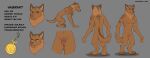 absurd_res anthro canid canine colored female hi_res invalid_tag line_art mammal model_sheet standing thathornycat vagrant_(wozzard)